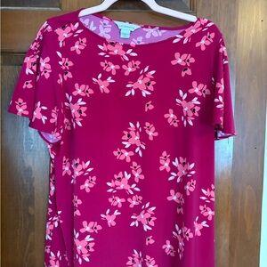 Liz Claiborne Pink Floral Short Sleeve Top